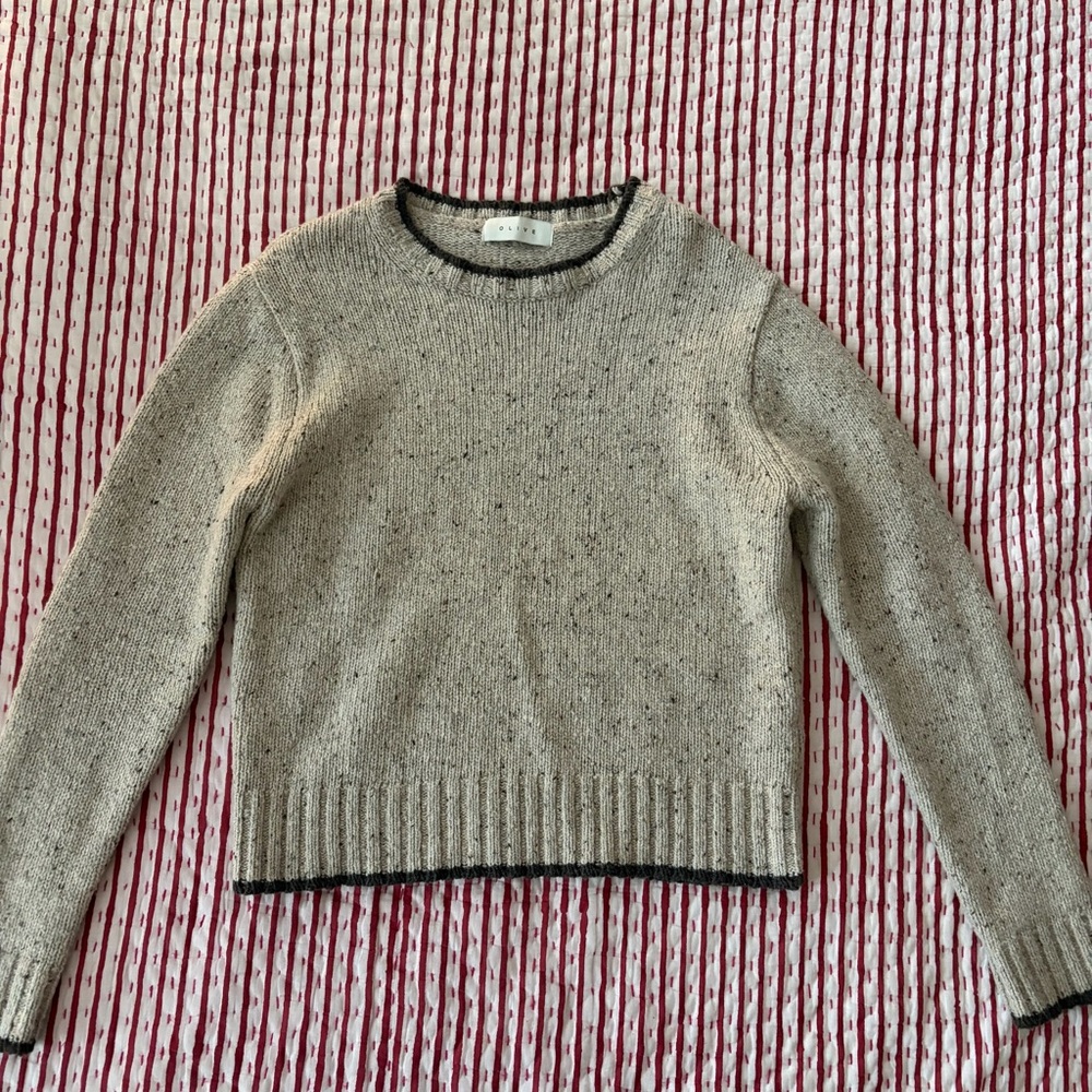 Oatmeal and brown flecked sweater